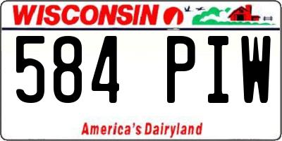 WI license plate 584PIW