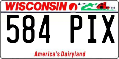 WI license plate 584PIX