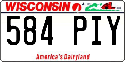 WI license plate 584PIY