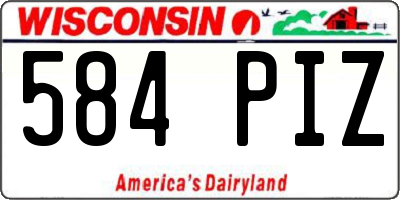 WI license plate 584PIZ