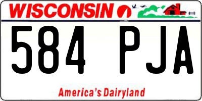 WI license plate 584PJA