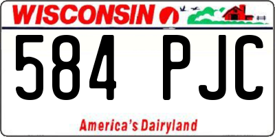 WI license plate 584PJC