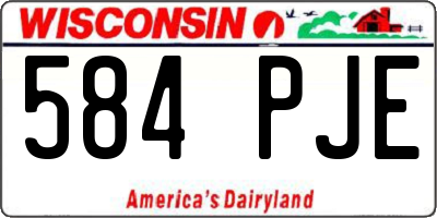 WI license plate 584PJE