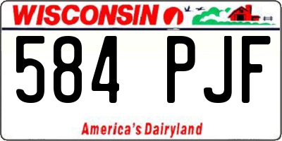 WI license plate 584PJF