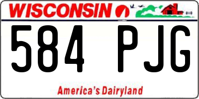 WI license plate 584PJG
