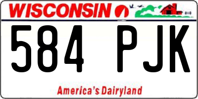 WI license plate 584PJK