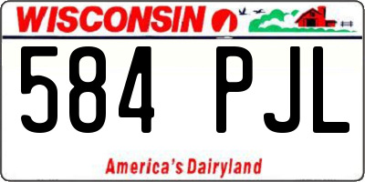 WI license plate 584PJL