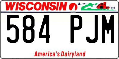 WI license plate 584PJM