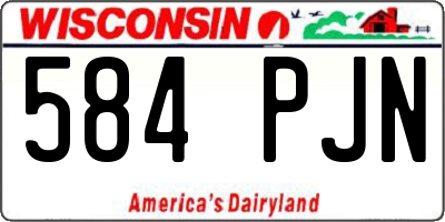WI license plate 584PJN