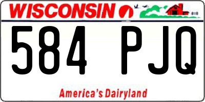 WI license plate 584PJQ