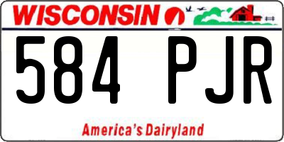 WI license plate 584PJR