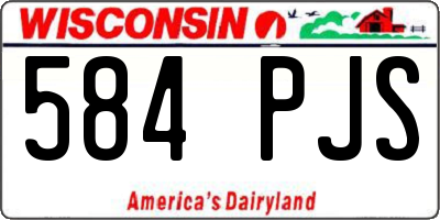 WI license plate 584PJS