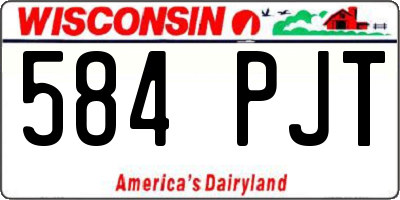 WI license plate 584PJT