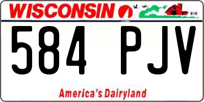 WI license plate 584PJV