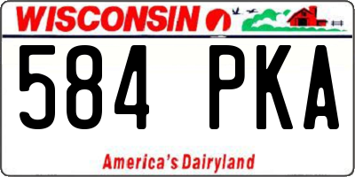 WI license plate 584PKA