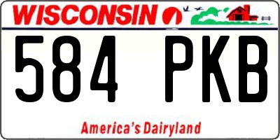 WI license plate 584PKB