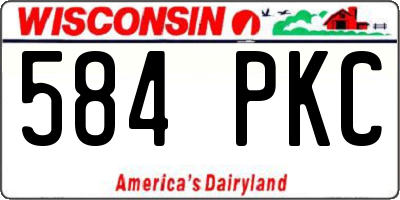 WI license plate 584PKC