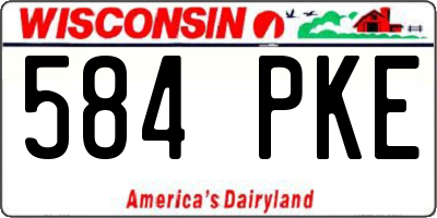 WI license plate 584PKE