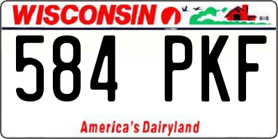 WI license plate 584PKF