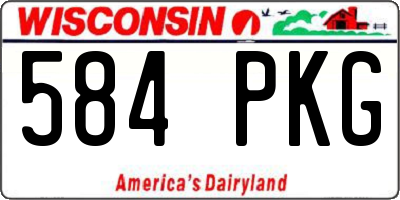 WI license plate 584PKG