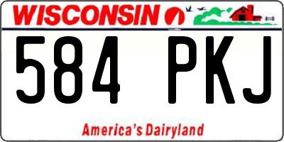 WI license plate 584PKJ