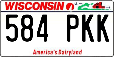WI license plate 584PKK