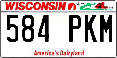 WI license plate 584PKM