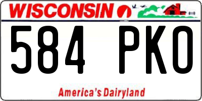 WI license plate 584PKO