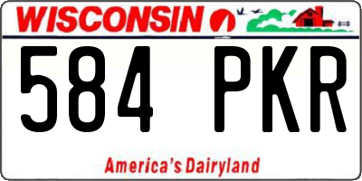 WI license plate 584PKR
