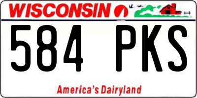 WI license plate 584PKS