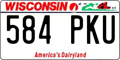 WI license plate 584PKU