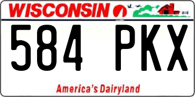WI license plate 584PKX