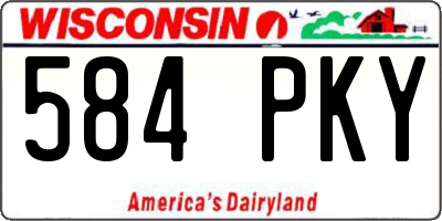 WI license plate 584PKY