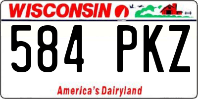 WI license plate 584PKZ