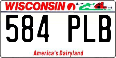WI license plate 584PLB