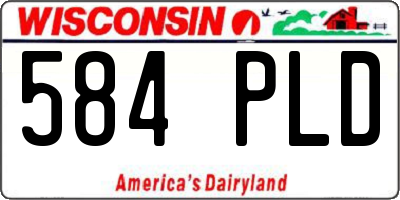 WI license plate 584PLD