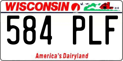 WI license plate 584PLF