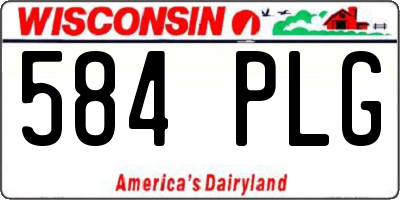 WI license plate 584PLG