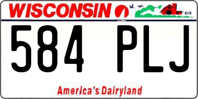 WI license plate 584PLJ
