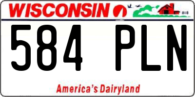 WI license plate 584PLN