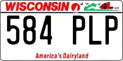 WI license plate 584PLP