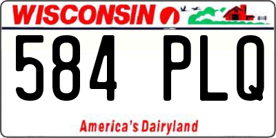 WI license plate 584PLQ