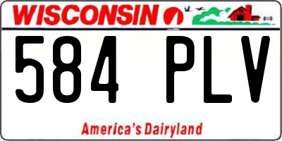WI license plate 584PLV