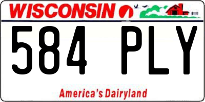 WI license plate 584PLY