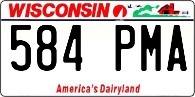 WI license plate 584PMA