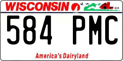 WI license plate 584PMC