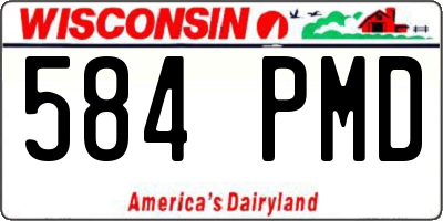 WI license plate 584PMD