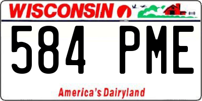 WI license plate 584PME