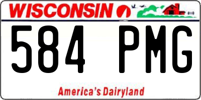 WI license plate 584PMG