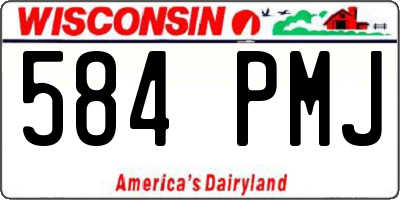 WI license plate 584PMJ